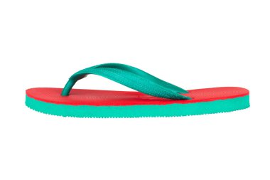 sandals  flip flops color red green isolated on white background.