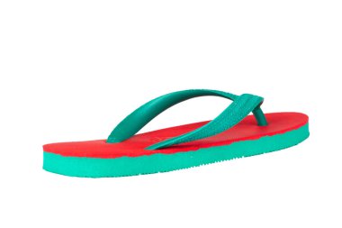 sandals  flip flops color red green isolated on white background.