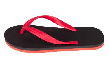 sandals  flip flops color red black isolated on white background.