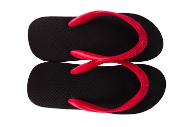 sandals  flip flops color red black isolated on white background.