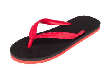 sandals  flip flops color red black isolated on white background.