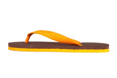 sandals  flip flops color brown orange isolated on white background.