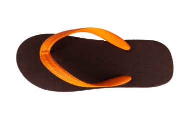 sandals  flip flops color brown orange isolated on white background.