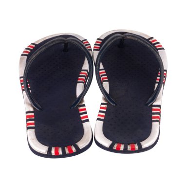 sandals  flip flops color blue woman isolated on white background.