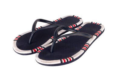 sandals  flip flops color blue woman isolated on white background.