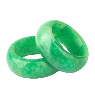 halka yeşil yeşim beyaz arkaplanda izole.