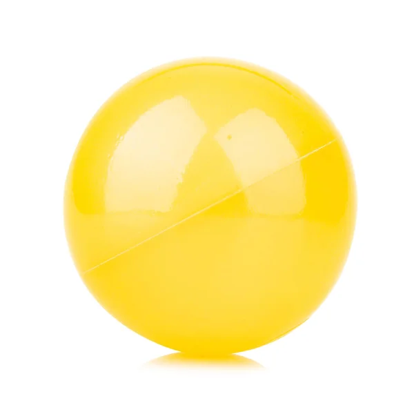 Ball Kunststoff Gelb Isoliert Auf Weißem Hintergrund Einzeln — Stockfoto
