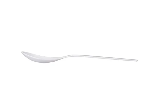 塑料勺子 白色背景隔离 — 图库照片