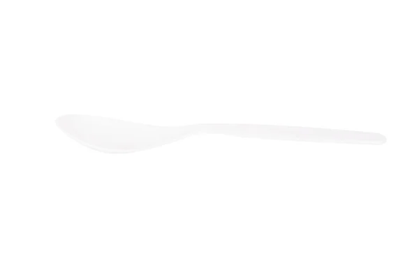白い背景に隔離されたプラスチックスプーン — ストック写真