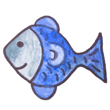 Beyaz arka planda izole edilmiş balık boyası.