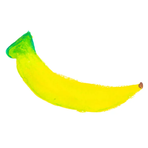Arte Pintura Banana Isolado Fundo Branco — Fotografia de Stock