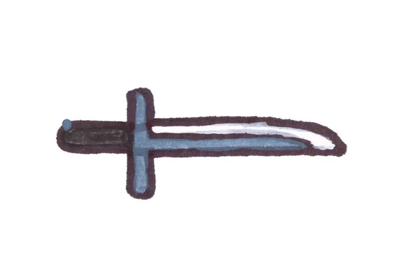 Kılıç Boyası Beyaz Arkaplanda Izole Edildi — Stok fotoğraf