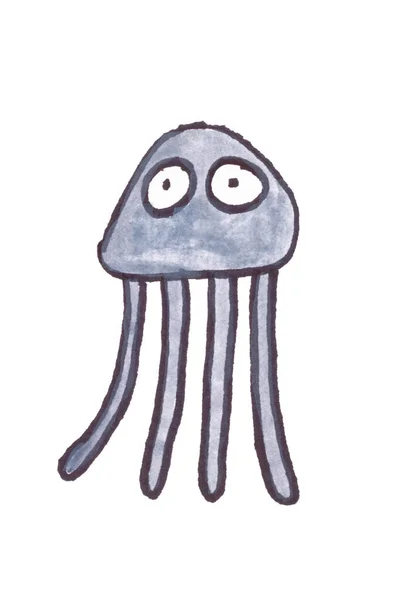 jellyfish art cartoon isolated on white background.