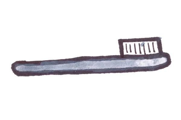 Карикатура Зубную Щетку Белом Фоне — стоковое фото