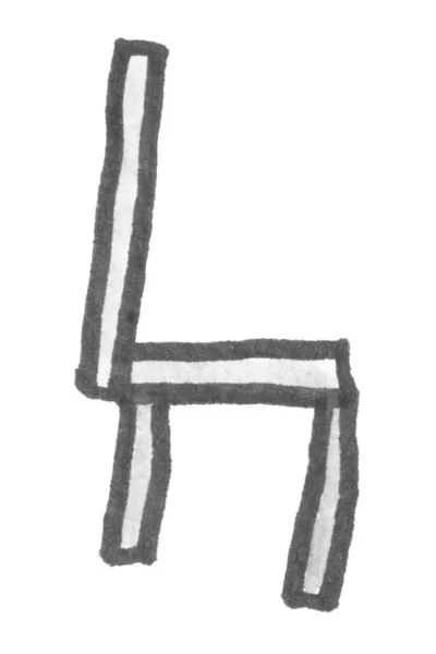 白地に隔離された椅子アート漫画 — ストック写真