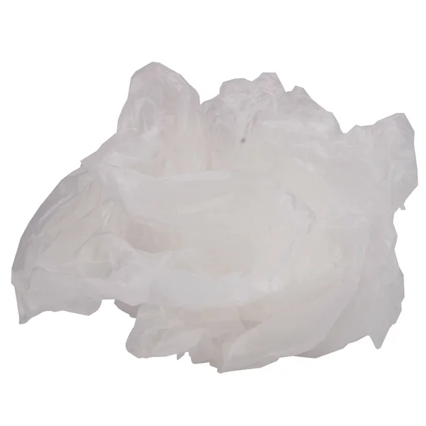 Sacchetto Plastica Isolato Sfondo Bianco Accartocciato — Foto Stock