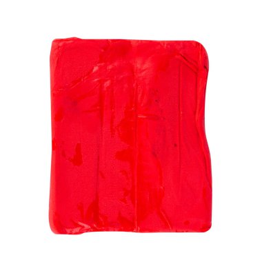 Beyaz arkaplanda plastiksi kırmızı yumru izole edildi.