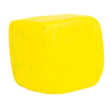 Plastik sarısı kare beyaz arka planda izole edilmiş..