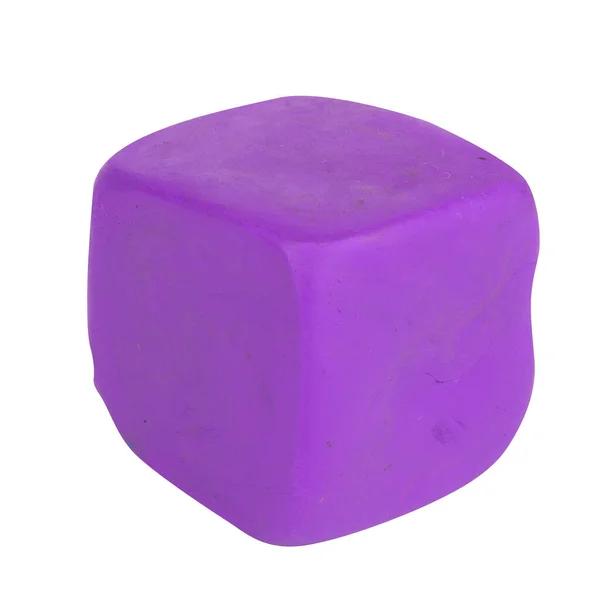 白地に隔離されたプラスチック紫の四角形 — ストック写真