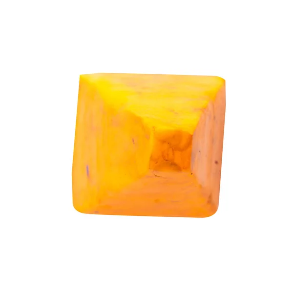 Plasticine Triangle Yellow Isolated White Background Single One — Stock Photo, Image