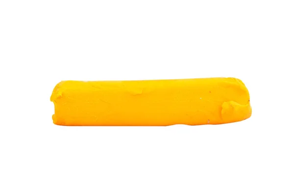 Caroço Amarelo Plasticina Isolado Sobre Fundo Branco — Fotografia de Stock