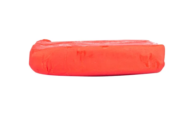 Plastica Grumo Rosso Isolato Sfondo Bianco — Foto Stock