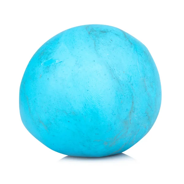 Cor Plasticina Esfera Azul Isolado Fundo Branco Único — Fotografia de Stock