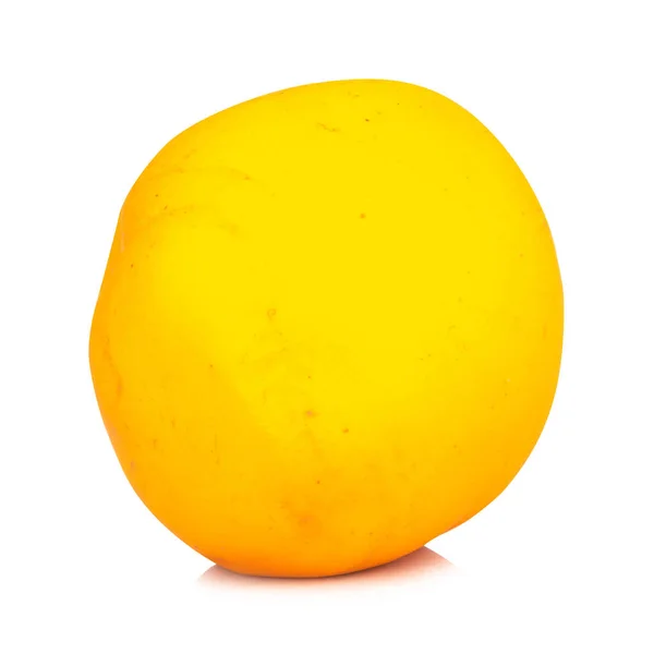 独立于白色背景的塑料黄色球体 — 图库照片