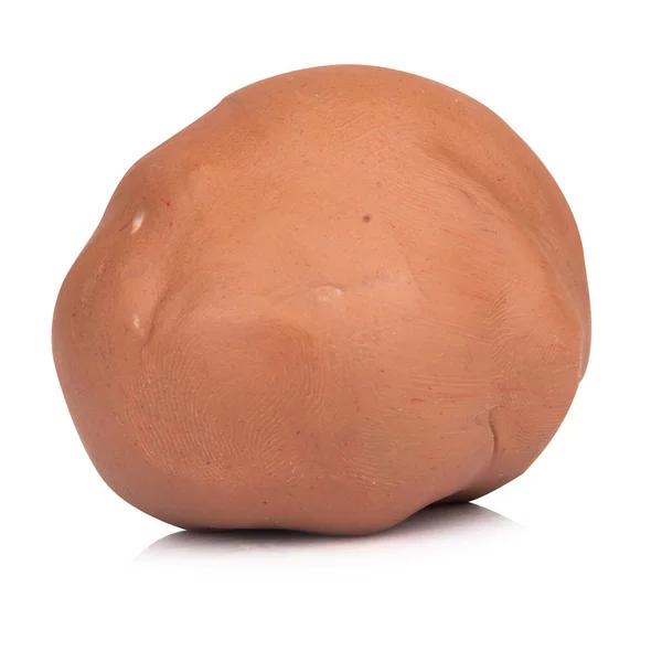 白色背景下孤立的塑料褐色球体 — 图库照片