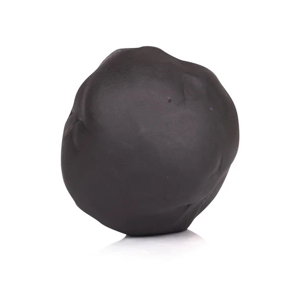 Knetmasse Schwarze Kugel Isoliert Auf Weißem Hintergrund Einzelne — Stockfoto