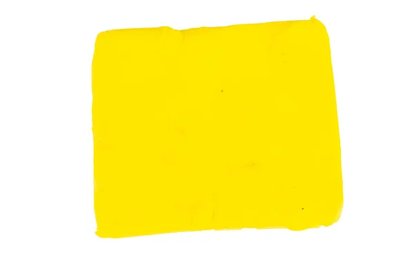 Пластилин Желтый Комок Изолирован Белом Фоне Лицензионные Стоковые Изображения