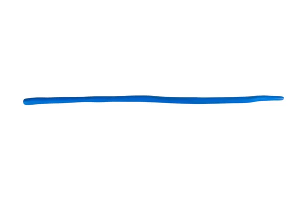 Linha Plasticina Cor Azul Isolado Fundo Branco — Fotografia de Stock
