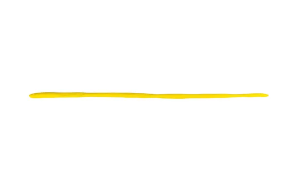 Plastycyna Linia Kolor Żółty Izolowane Białym Tle — Zdjęcie stockowe