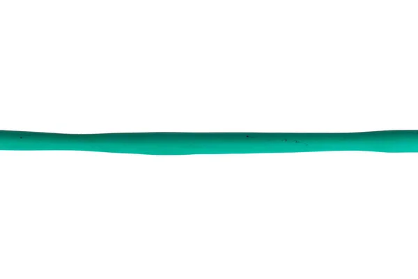 Plasticine Linje Färg Grön Isolerad Vit Bakgrund — Stockfoto