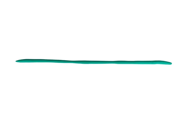 Plasticine Linje Färg Grön Isolerad Vit Bakgrund — Stockfoto