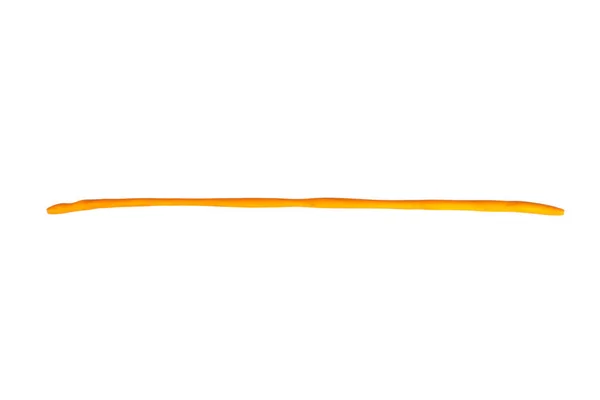 Linea Plastilina Colore Arancione Isolato Sfondo Bianco — Foto Stock