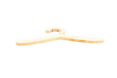 Beyaz arka plan üzerinde izole ahşap Askılık.