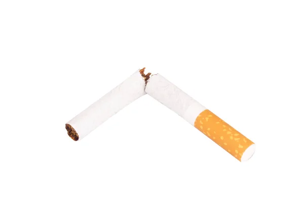 Cigarrillo Roto Aislado Sobre Fondo Blanco — Foto de Stock