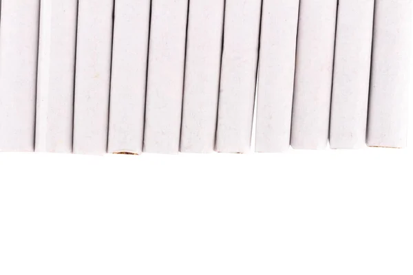 Купа Сигарет Ізольована Білому Тлі — стокове фото