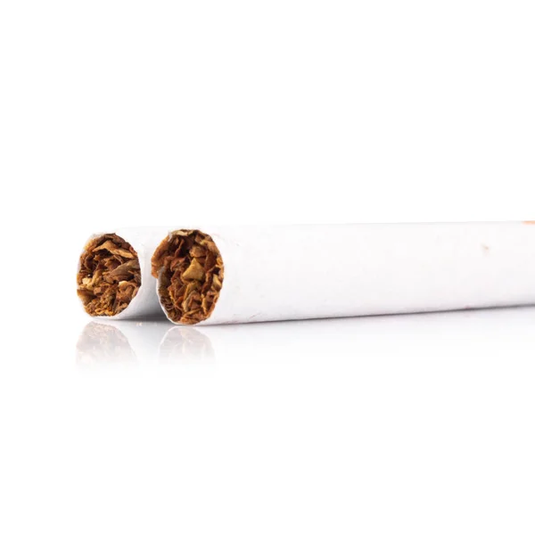 Кучка Сигарет Выделенных Белом Фоне — стоковое фото