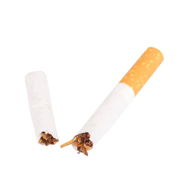Corte Cigarro Parar Isolado Fundo Branco — Fotografia de Stock
