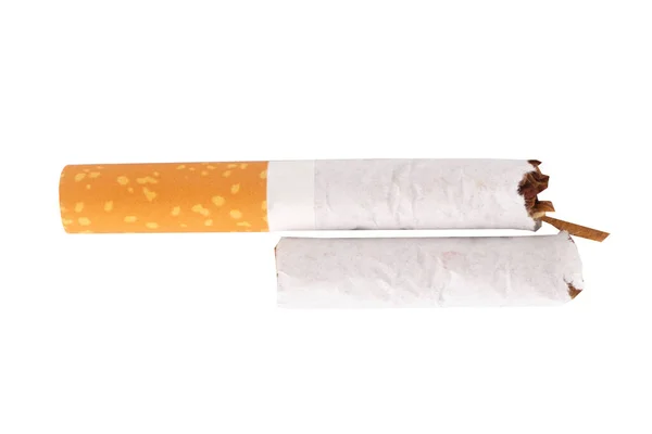Sigaret Gesneden Stop Geïsoleerd Witte Achtergrond — Stockfoto