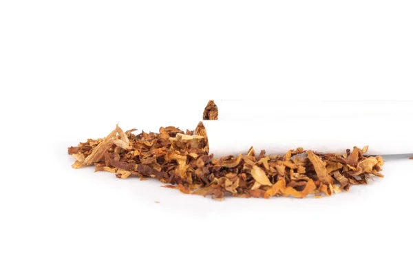 Tytoń Pozostawia Niedopałki Papierosów Białym Tle — Zdjęcie stockowe