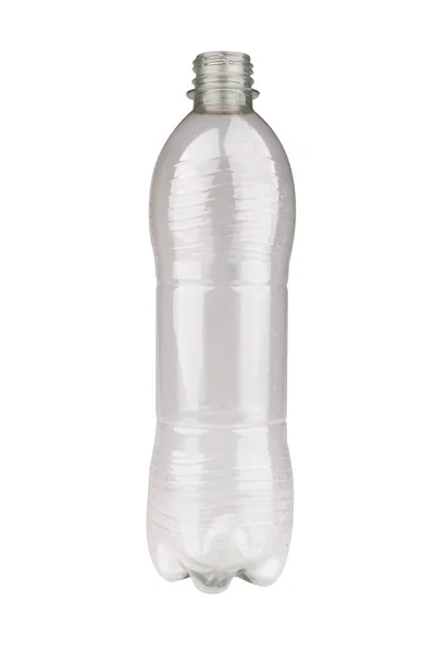 Flasche Isoliert Auf Weißem Hintergrund Leerer Kunststoff — Stockfoto