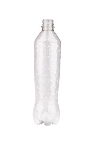 Bottiglia Isolata Sfondo Bianco Plastica Vuota — Foto Stock