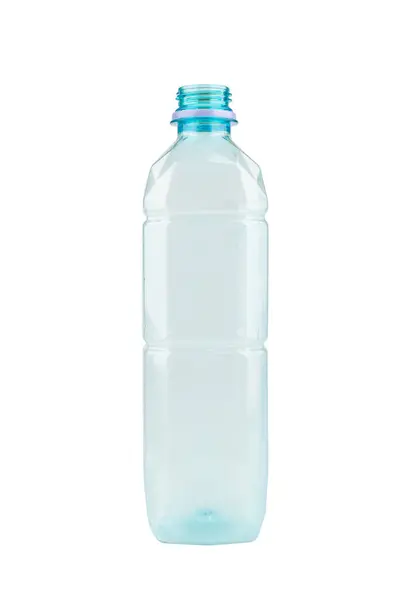 Lege Plastic Fles Geïsoleerd Witte Achtergrond — Stockfoto