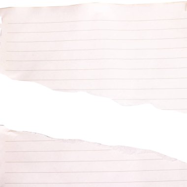 Kağıt beyaz arkaplanda izole edilmiş..