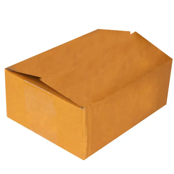 白い背景で隔離された箱の茶色 — ストック写真