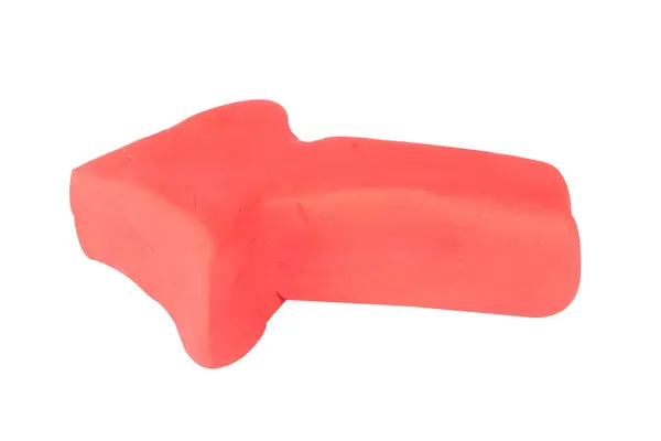 Пластилиновая Стрелка Красный Выделенный Белом Фоне — стоковое фото