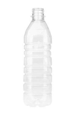 Beyaz arkaplanda izole edilmiş plastik şişe.